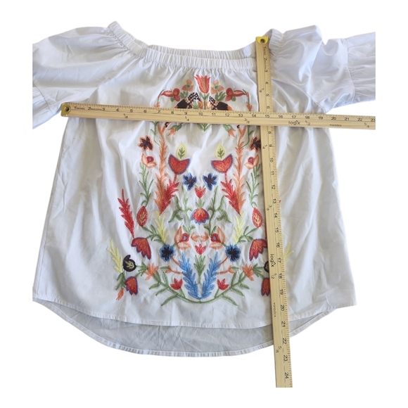 NWT Grand & Greene Embroidered Off Shoulder Boho Top Size Small - Picture 6 of 10